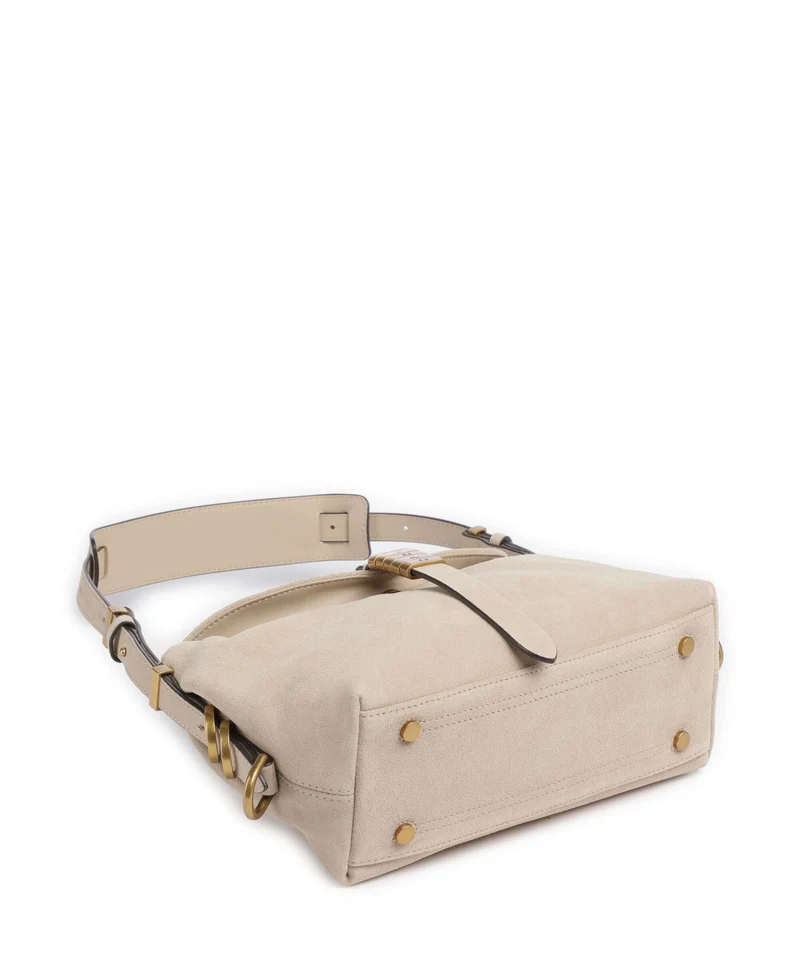 Pinko Saddle Horizontal Mini Bolso de hombro beige/grigio fumo/antique gold