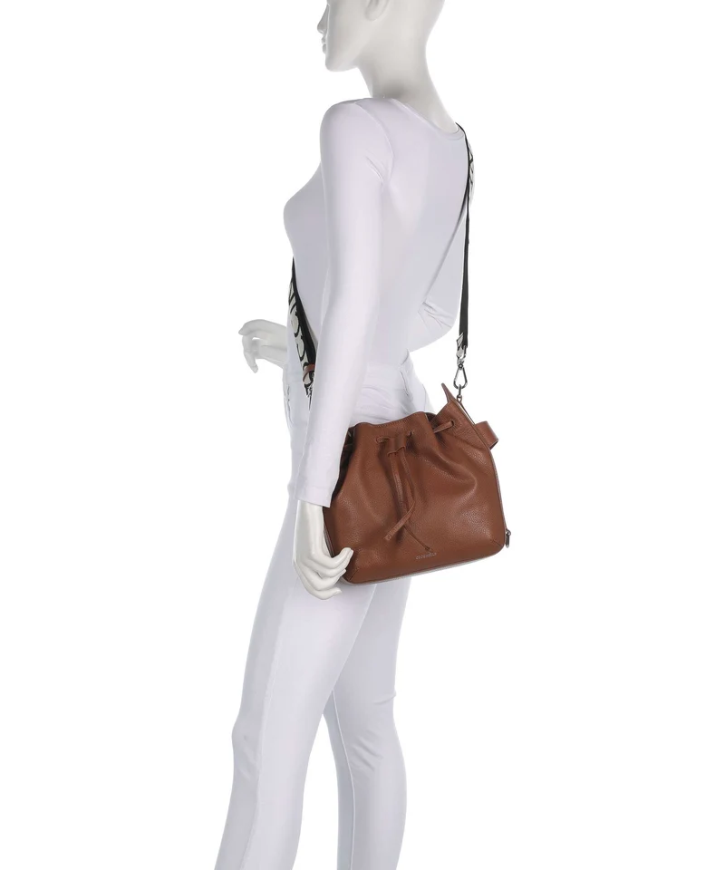 Coccinelle Gretel Ribbon Bucket bolso de mano cognac