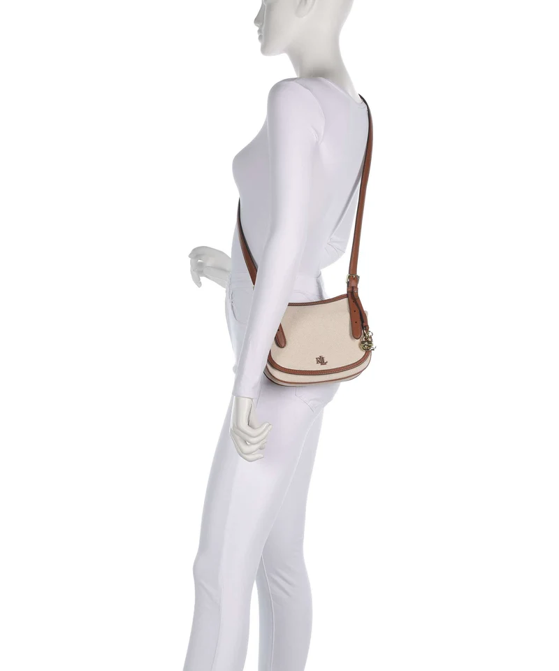 Lauren Ralph Lauren Marcy Medium Bandolera natural/buff canvas/lauren tan