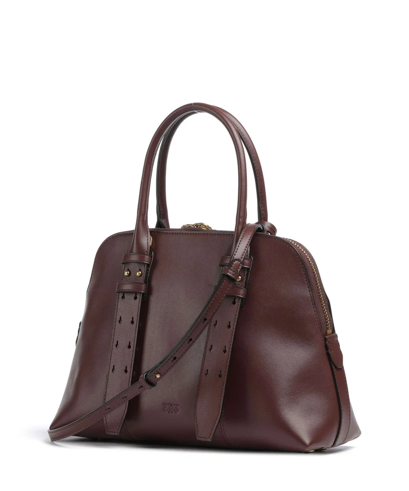 Pinko Bowling Medium Bolso de mano burgundy wine/antique gold