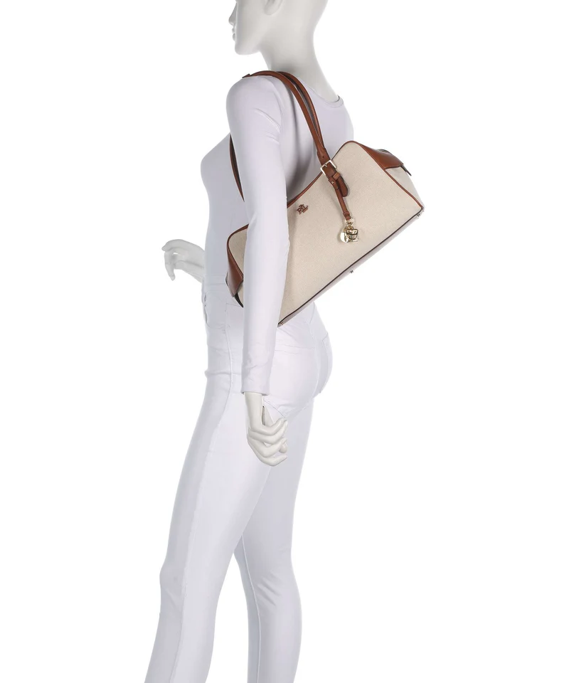 Lauren Ralph Lauren Marcy Bolso de hombro natural/buff canvas/lauren tan