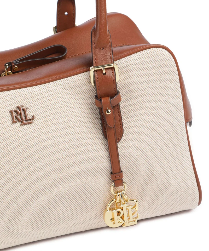 Lauren Ralph Lauren Marcy Bolso de hombro natural/buff canvas/lauren tan
