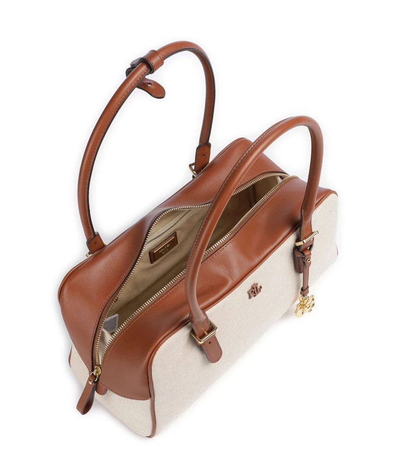 Lauren Ralph Lauren Marcy Bolso de hombro natural/buff canvas/lauren tan