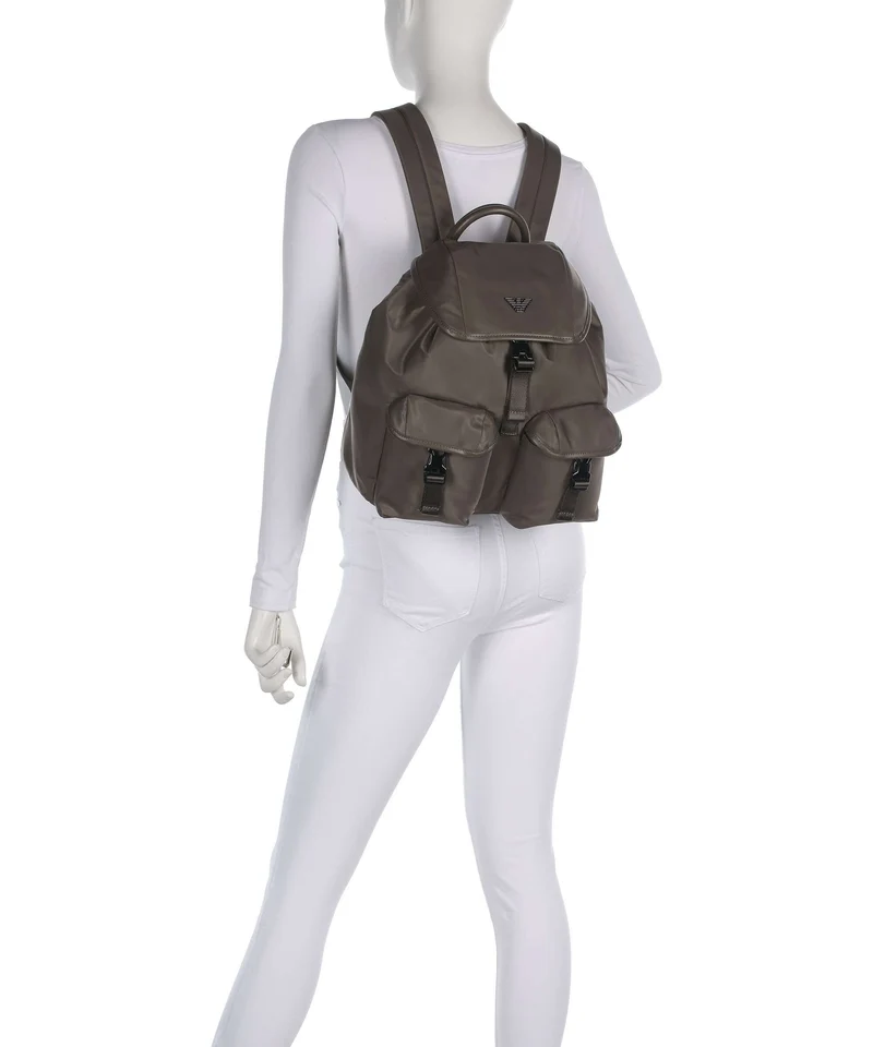 Emporio Armani Recycled Nylon Mochila major brown
