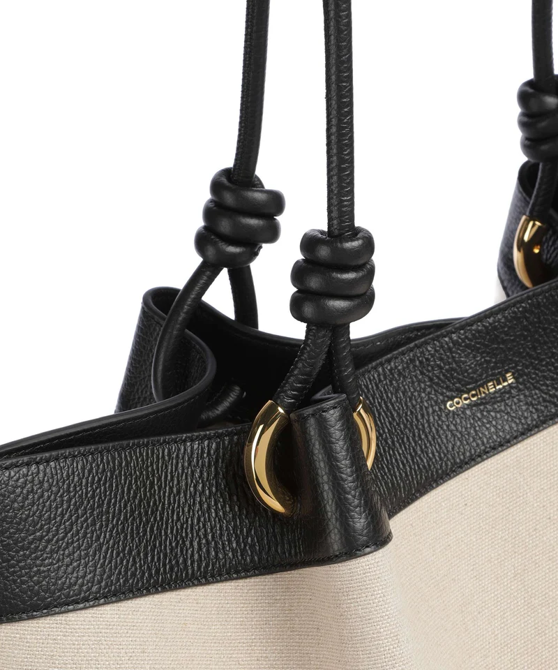 Coccinelle Finn Canvas Bolsa shopping natural/noir