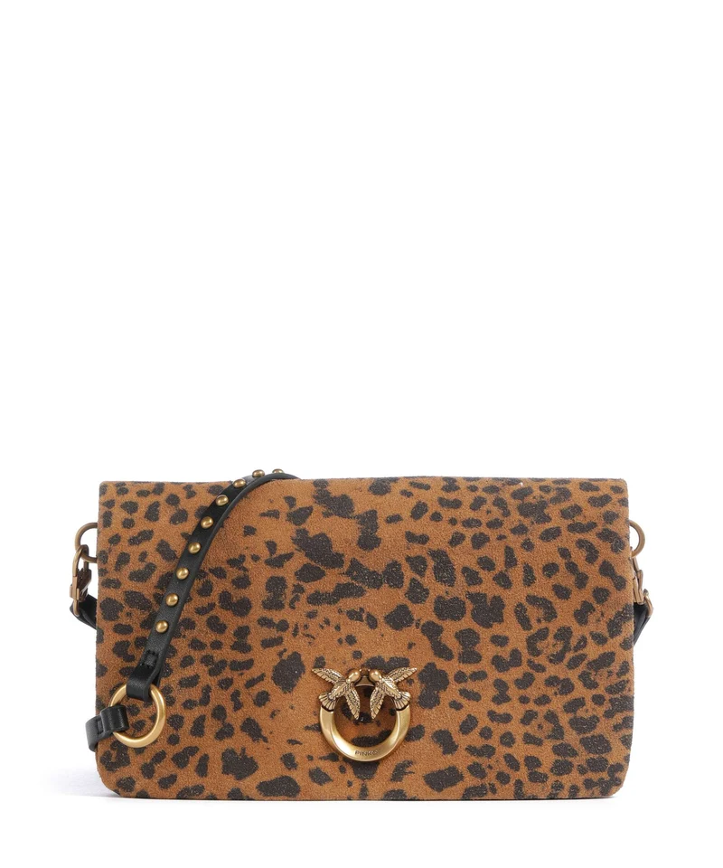 Pinko Click Soft Mini Bandolera maculato/marrone/antique gold