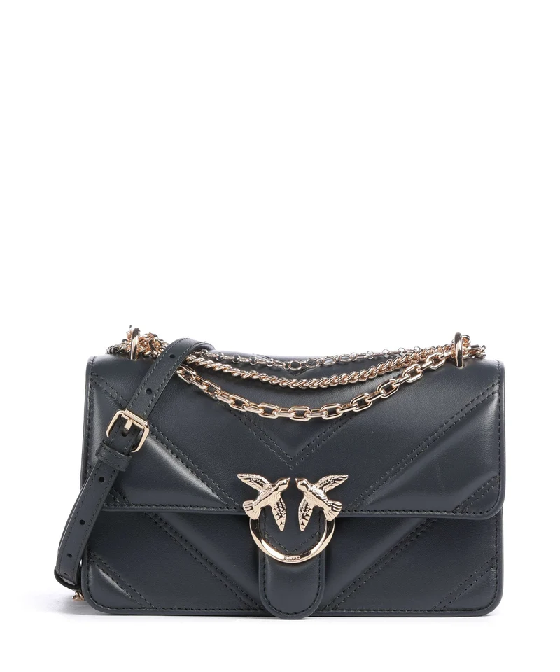 Pinko Love One Mini Bolso de hombro grigio asfalto/oro mordore