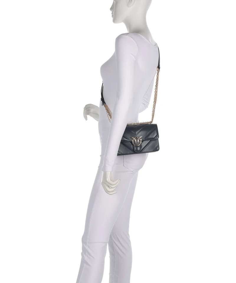 Pinko Love One Mini Bolso de hombro grigio asfalto/oro mordore
