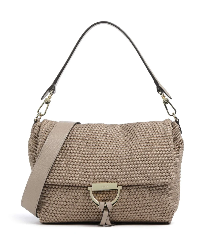 Abro Raffia Classica Temi Medium Bolso de hombro siena