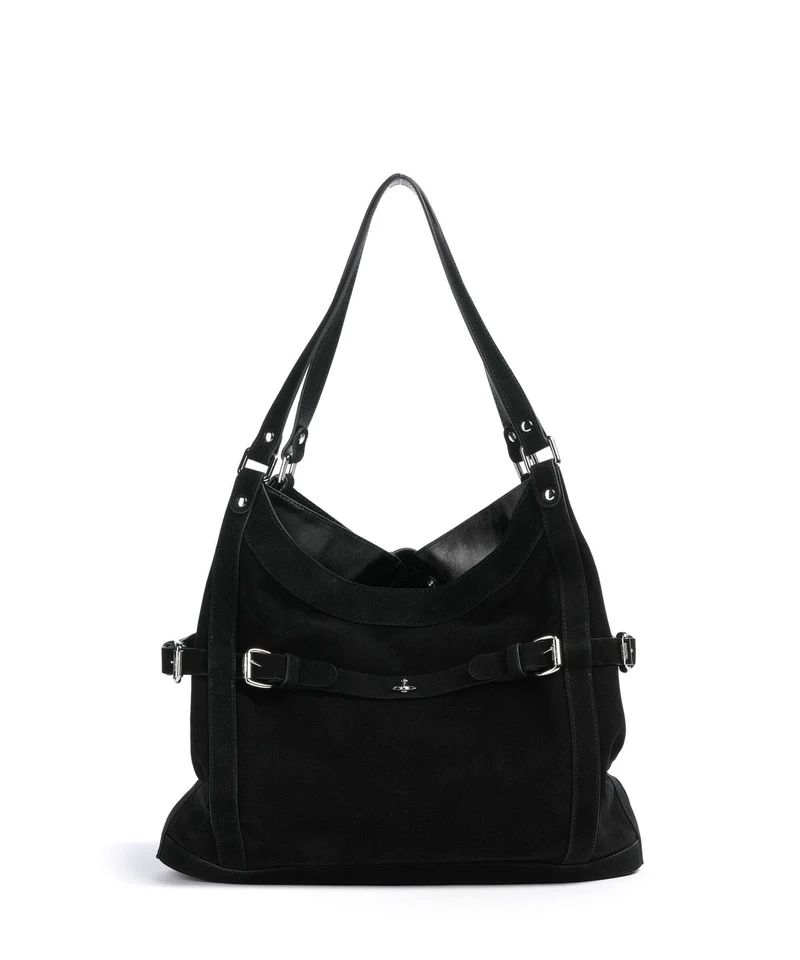 Vivienne Westwood Frankie Suede Large Bolsa shopping black