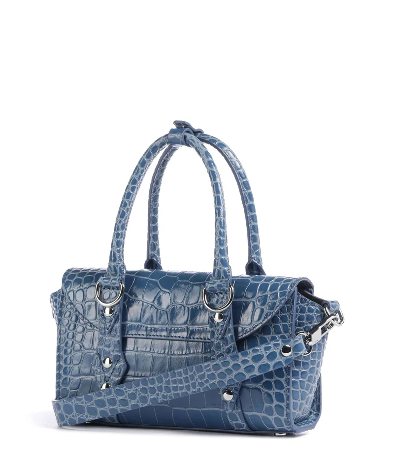 Vivienne Westwood Bettina Embossed Croc Mini Bolso de mano blue
