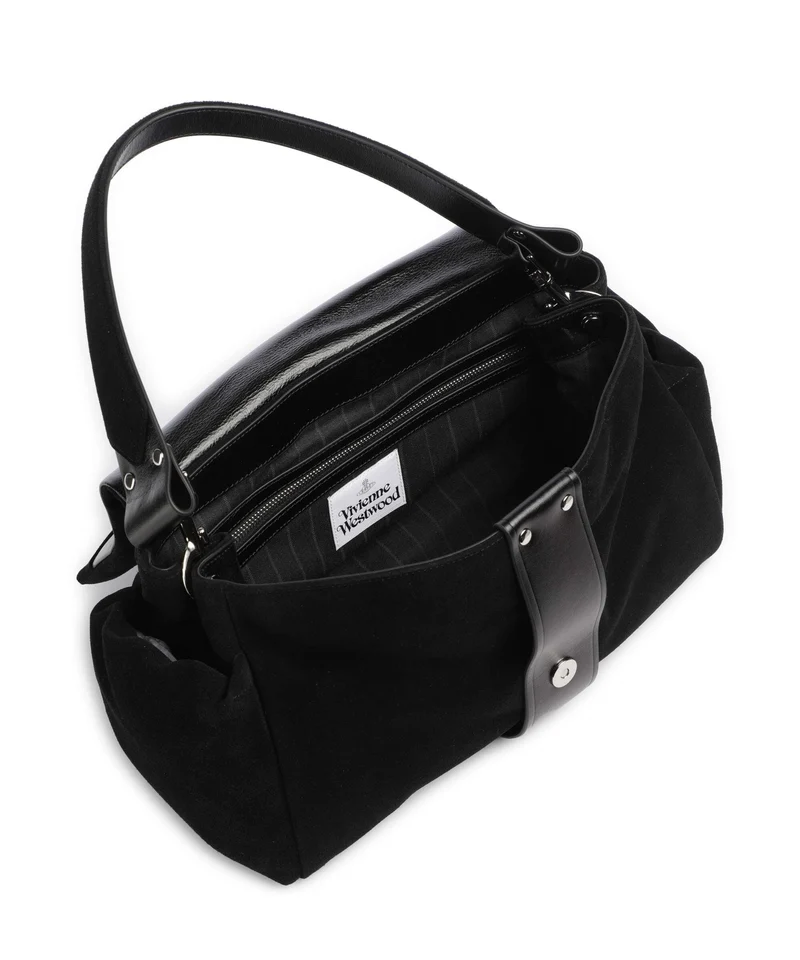 Vivienne Westwood Hazel Suede Treasure XL Bolso de hombro black