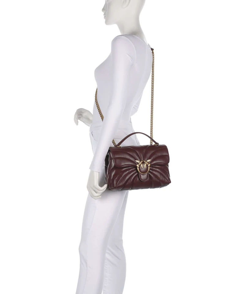 Pinko Love Puff Classic Bolso de hombro burgundy wine/antique gold