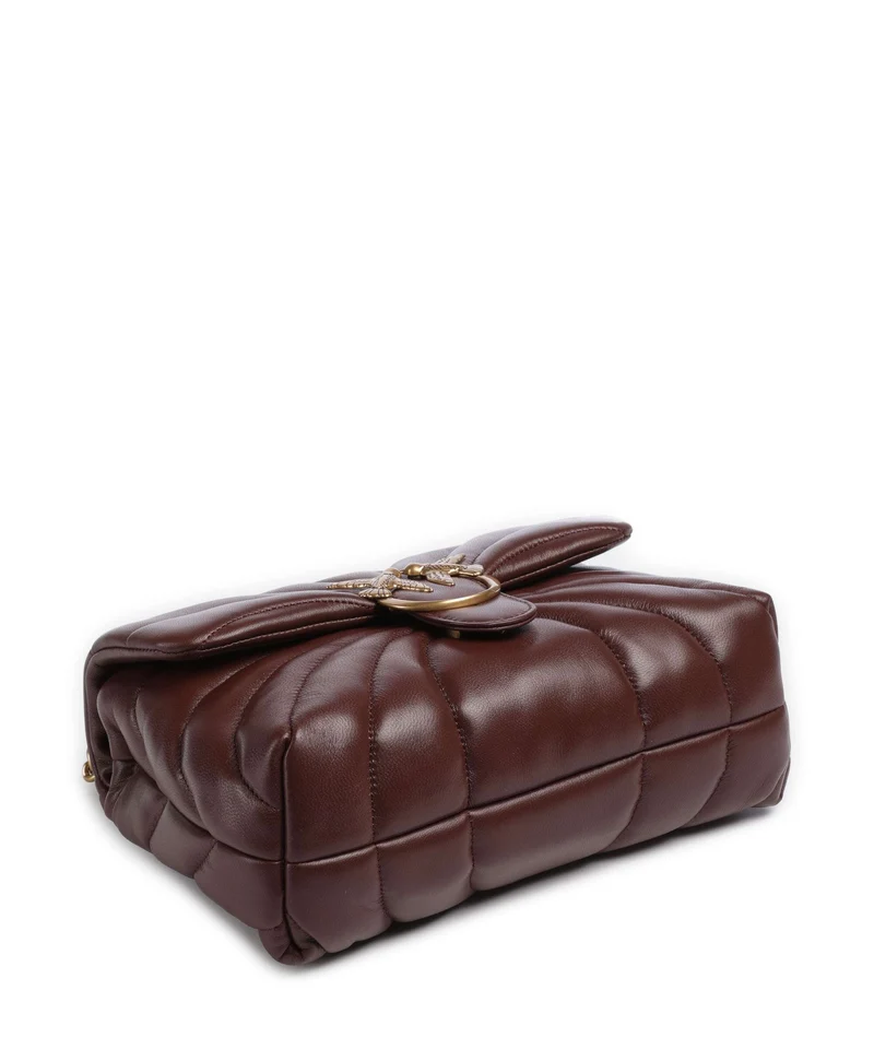 Pinko Love Puff Classic Bolso de hombro burgundy wine/antique gold