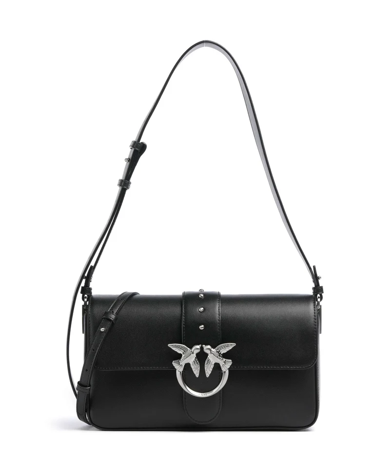 Pinko Love One Classic Slouchy Bolso de hombro nero limousine/matt silver