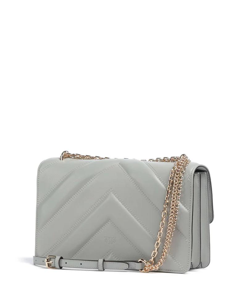 Pinko Love One Classic Bolso de hombro grigio perla/gold mordore