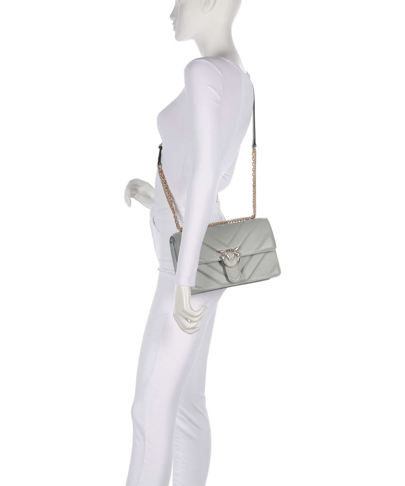 Pinko Love One Classic Bolso de hombro grigio perla/gold mordore