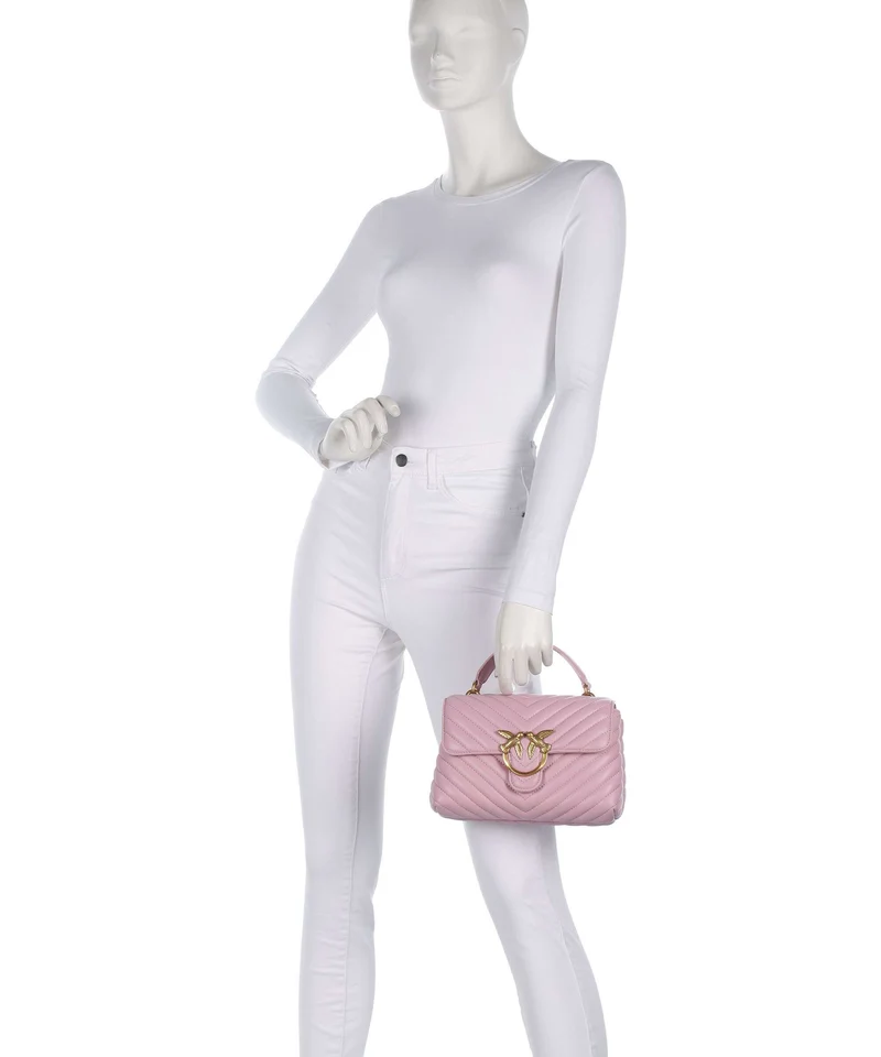Pinko Love Lady Puff Mini Bolso de mano rosa chiaro/antique gold