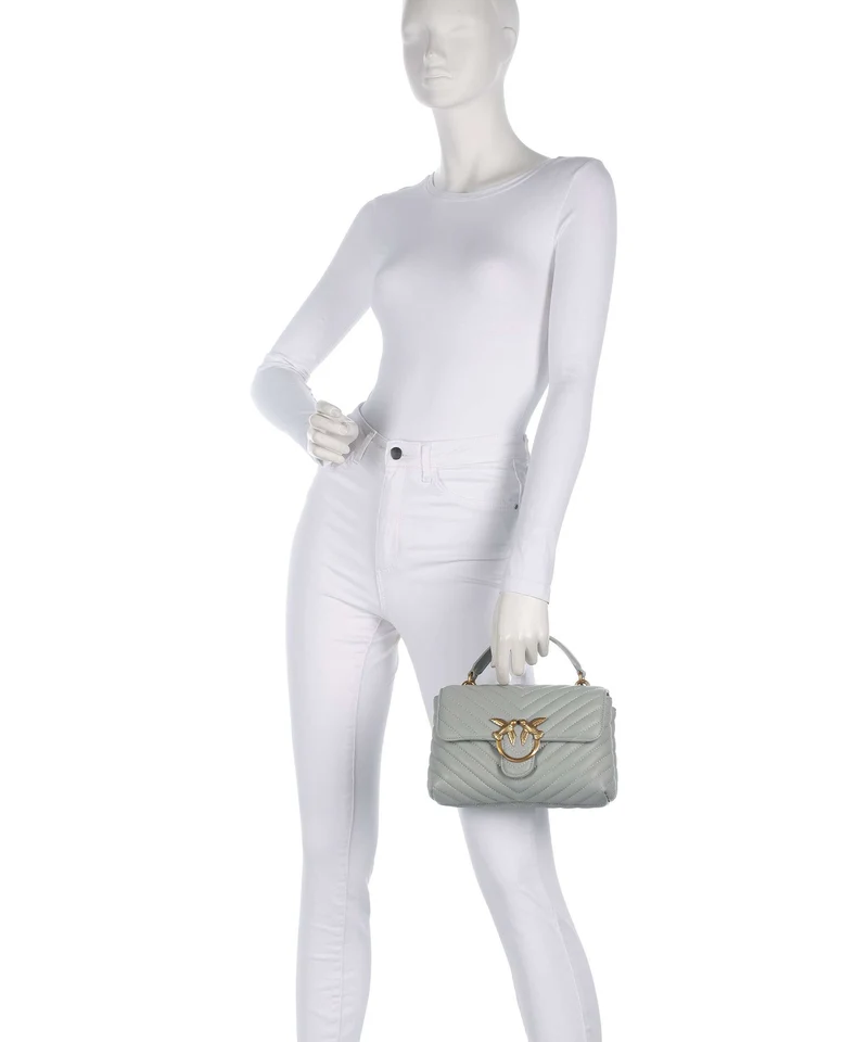 Pinko Love Lady Puff Mini Bolso de mano grigio perla/antique gold