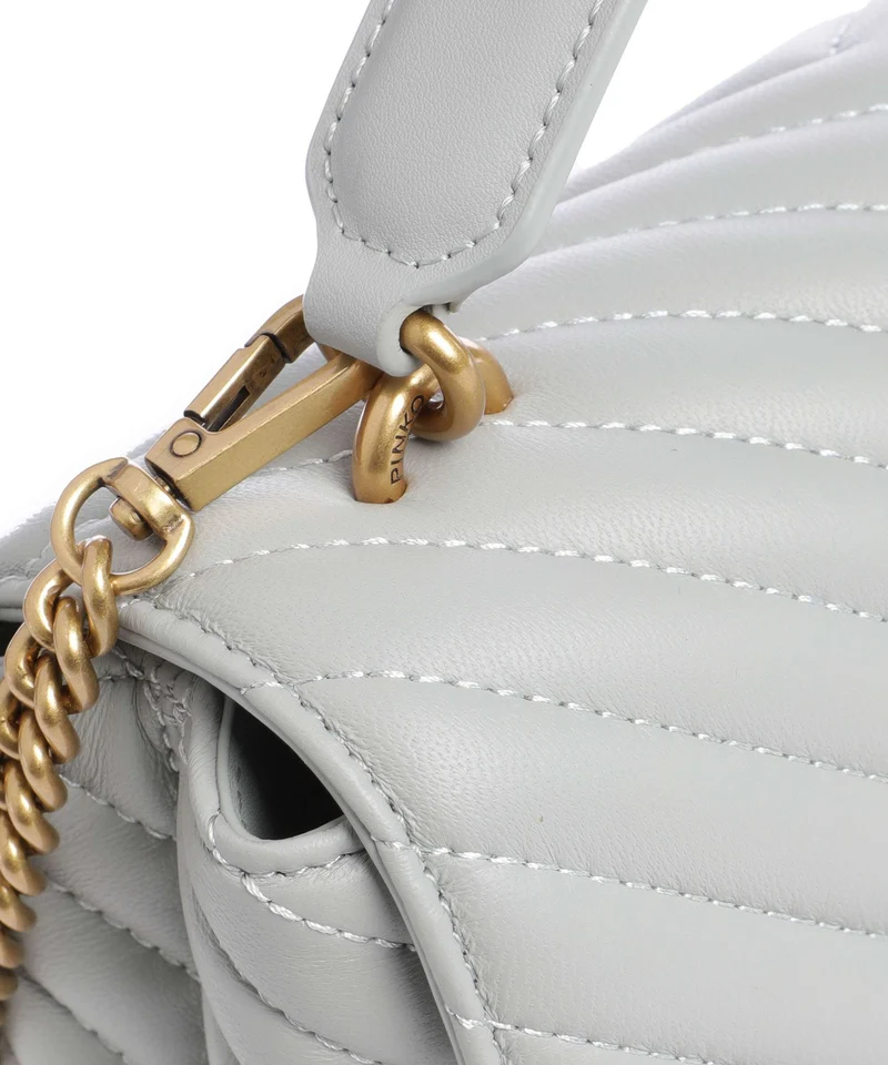 Pinko Love Lady Puff Mini Bolso de mano grigio perla/antique gold