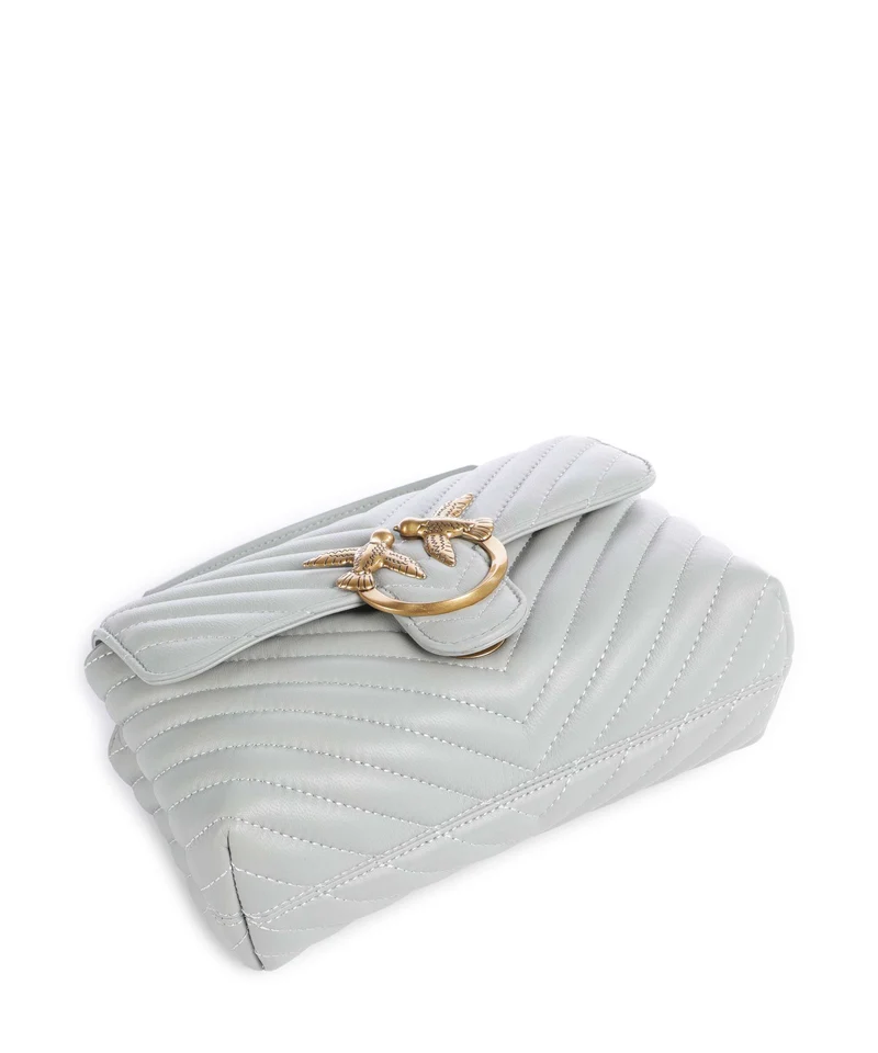 Pinko Love Lady Puff Mini Bolso de mano grigio perla/antique gold