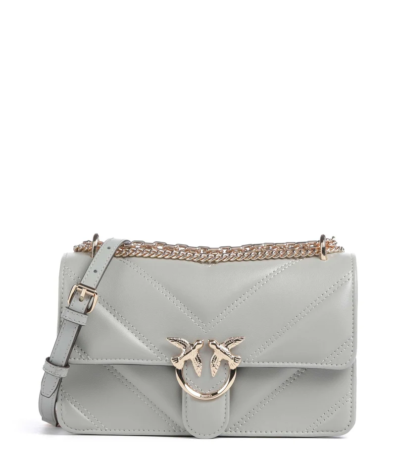 Pinko Love One Mini Bolso de hombro grigio perla/gold mordore