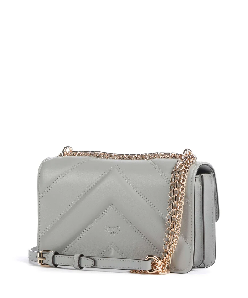 Pinko Love One Mini Bolso de hombro grigio perla/gold mordore