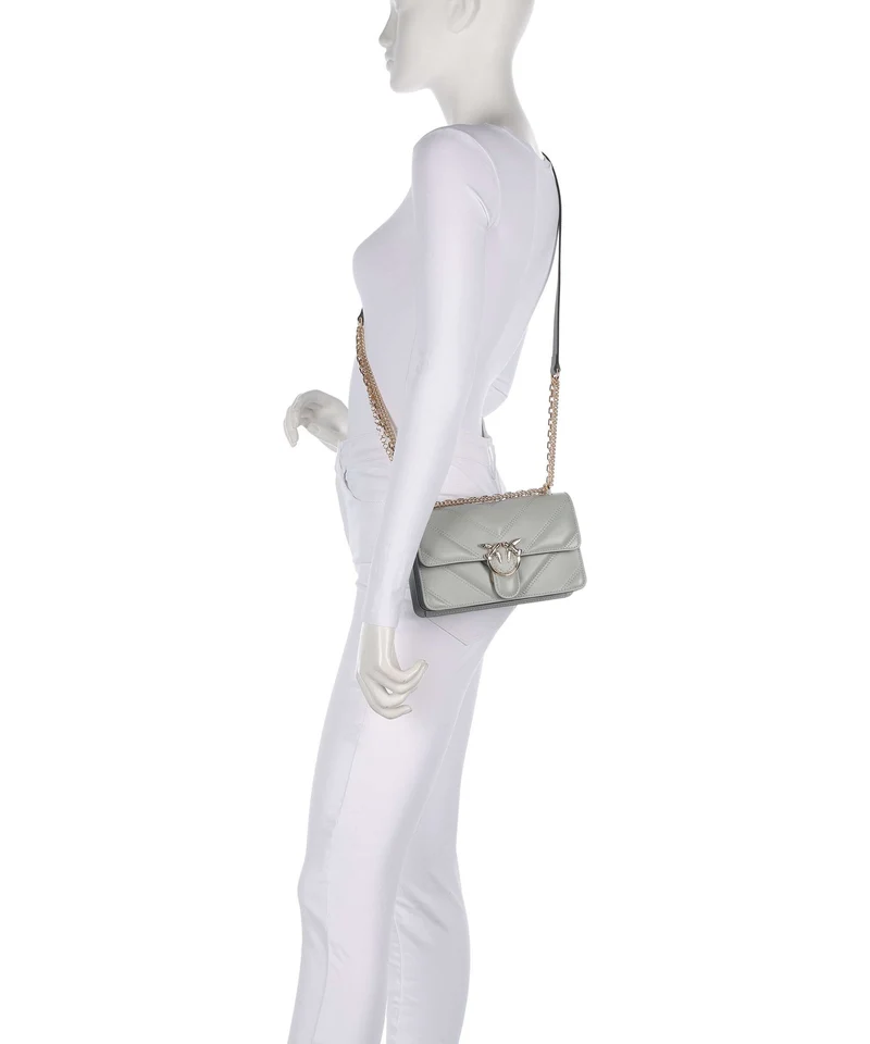 Pinko Love One Mini Bolso de hombro grigio perla/gold mordore