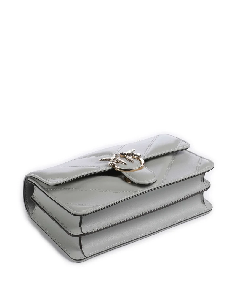 Pinko Love One Mini Bolso de hombro grigio perla/gold mordore