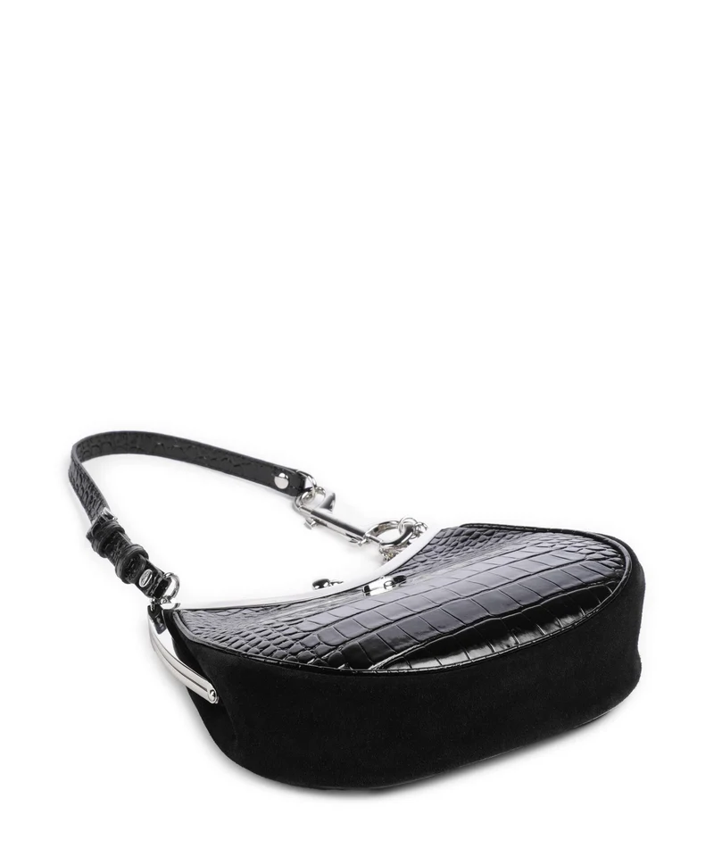Vivienne Westwood Charm Frame Embossed Croc Bolso de hombro black charms