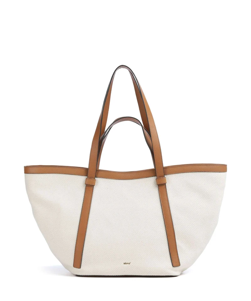 Abro Super Drill Cosmo Large Bolsa shopping ivory/cuoio