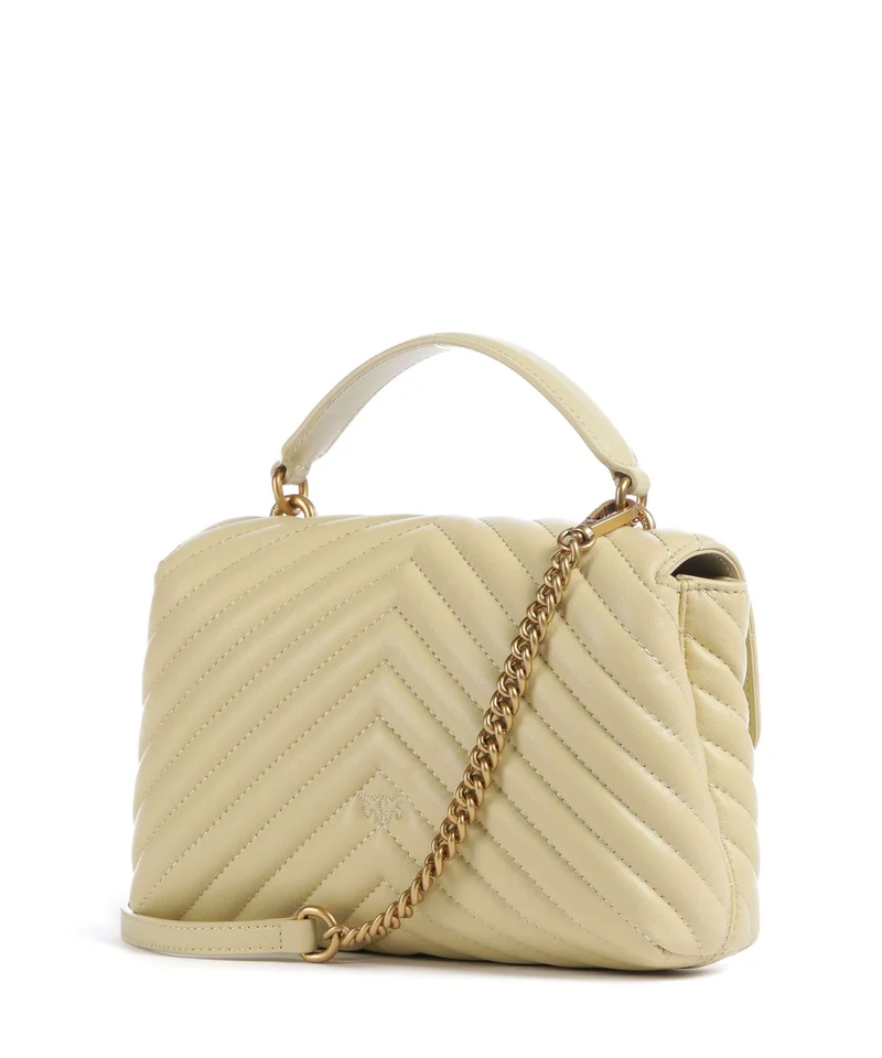 Pinko Love Lady Puff Mini Bolso de mano giallo vaniglia/antique gold
