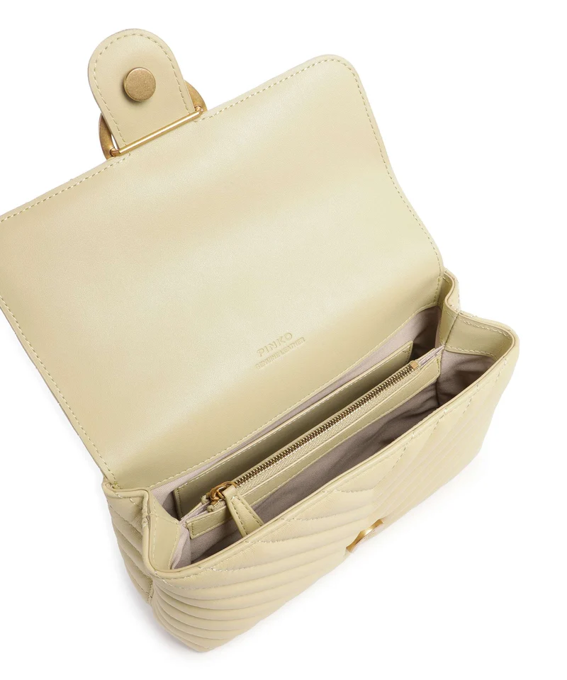 Pinko Love Lady Puff Mini Bolso de mano giallo vaniglia/antique gold