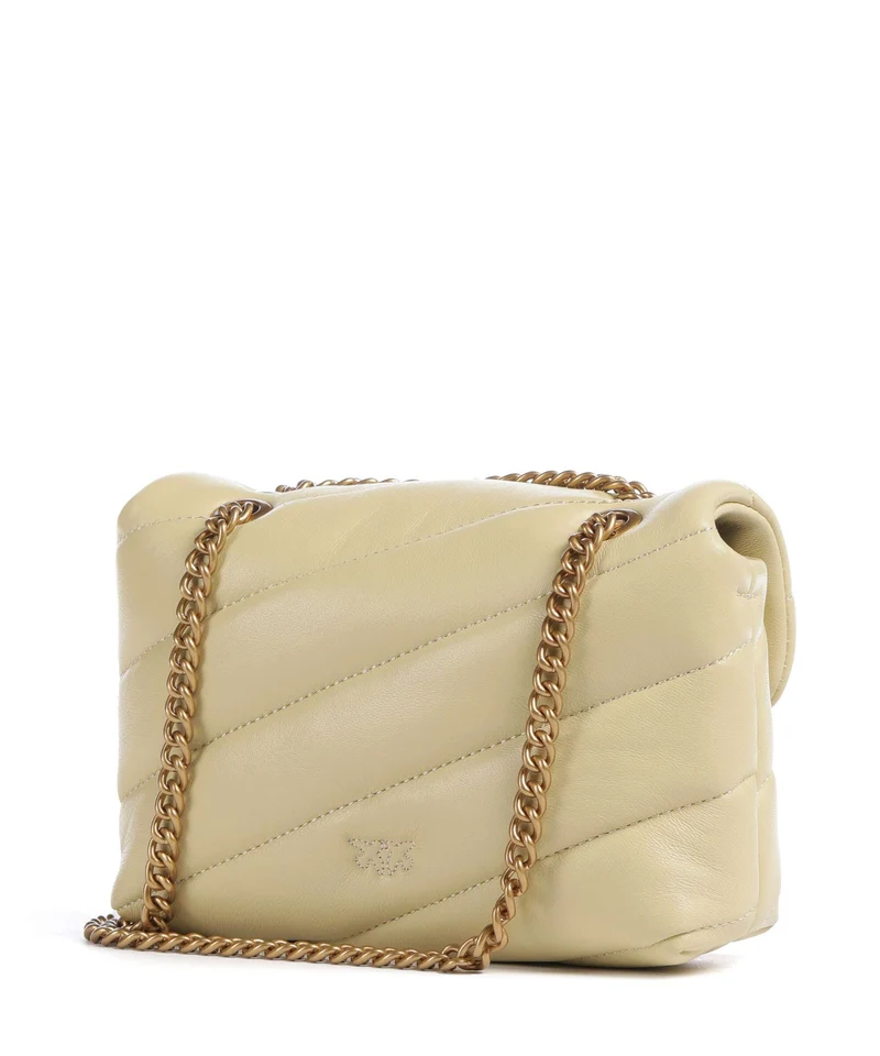 Pinko Love Puff Baby Bolso de hombro giallo vaniglia/antique gold