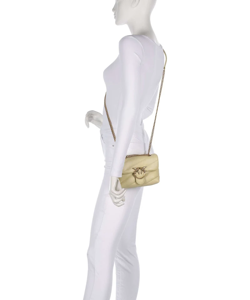 Pinko Love Puff Baby Bolso de hombro giallo vaniglia/antique gold