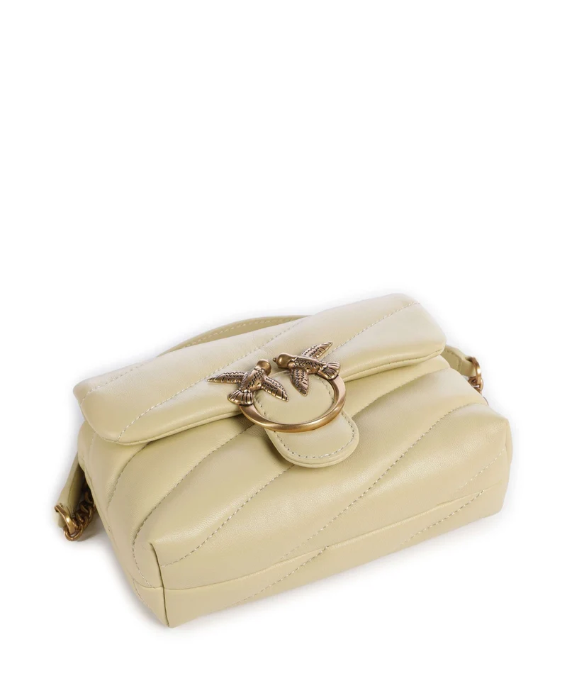 Pinko Love Puff Baby Bolso de hombro giallo vaniglia/antique gold