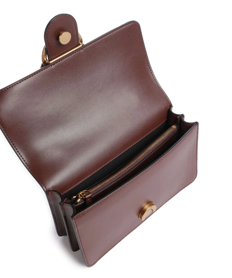 Pinko Love One Mini Bandolera burgundy wine/antique gold