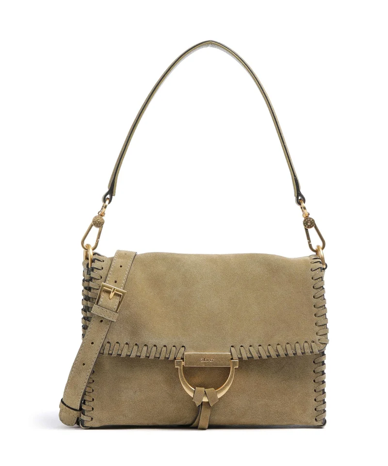 Abro Suede Temi Stitch Bolso de hombro mud