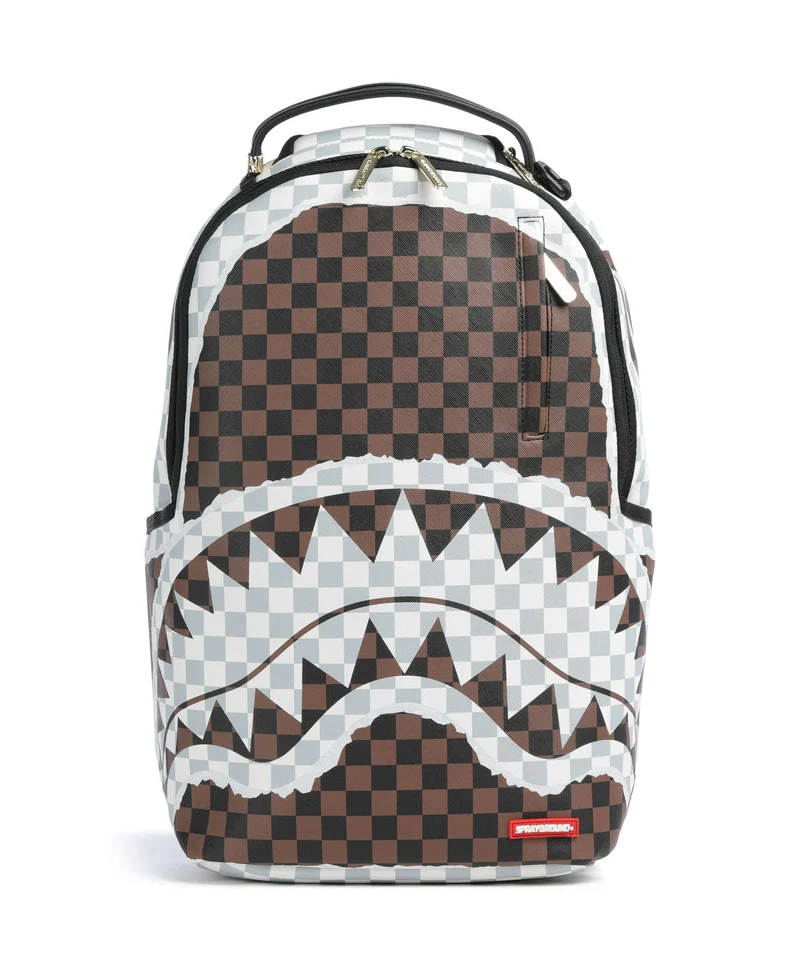 Sprayground Cream And Brown Tear Check Mochila multicolour