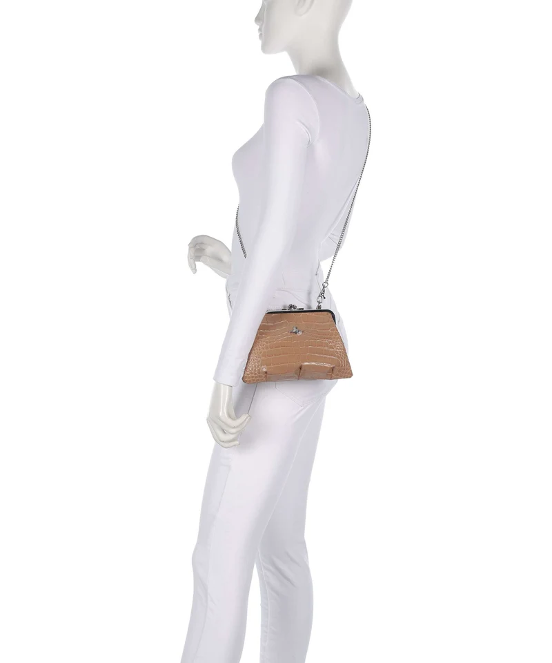 Vivienne Westwood Granny Frame Embossed Croc Bolso de mano dusty pink