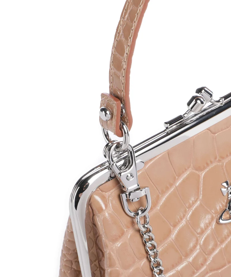 Vivienne Westwood Granny Frame Embossed Croc Bolso de mano dusty pink