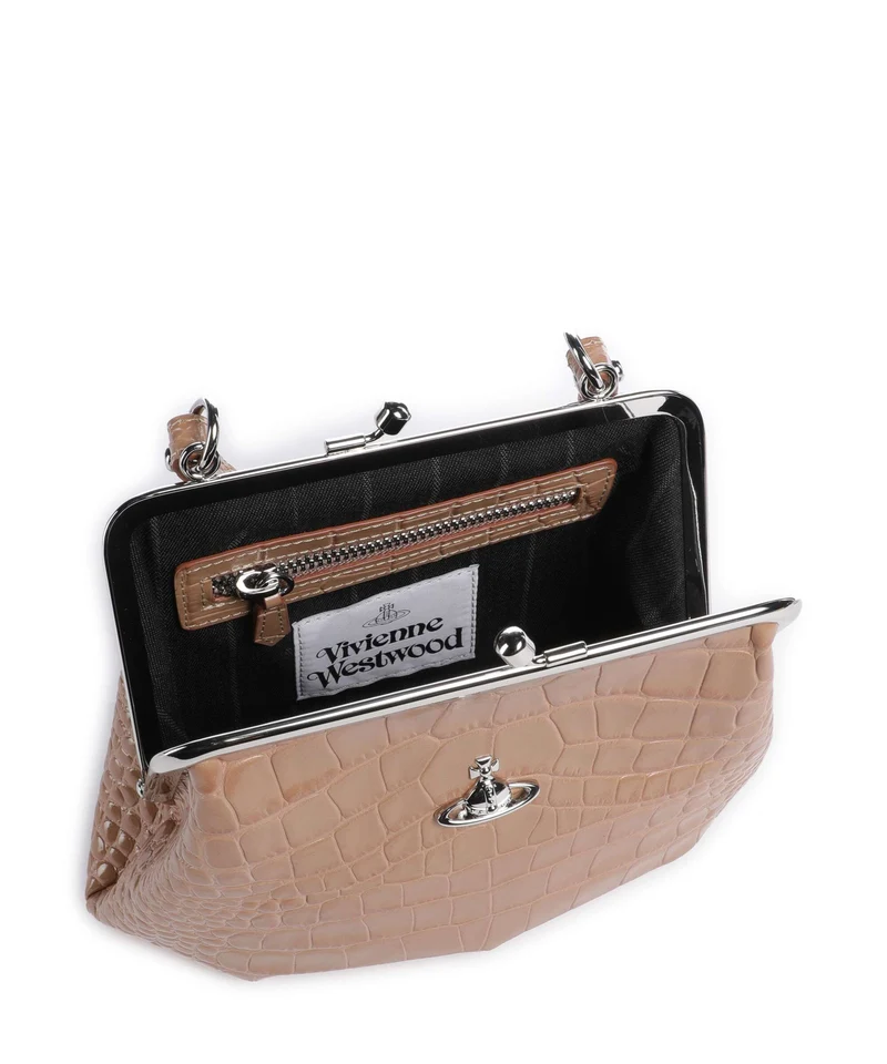 Vivienne Westwood Granny Frame Embossed Croc Bolso de mano dusty pink
