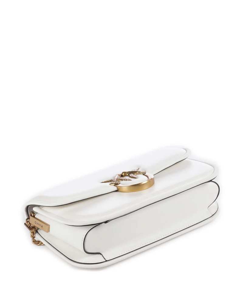 Pinko Love Box Horizontal Bolso de hombro bianco nembo/antique gold