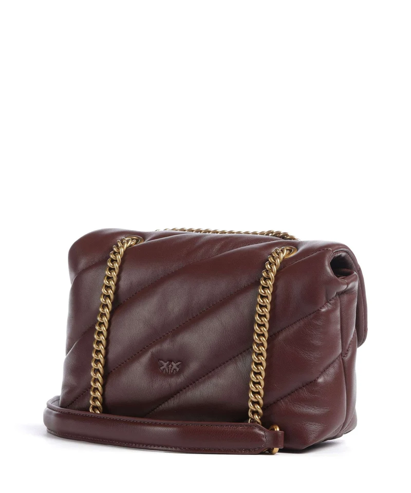 Pinko Love Puff Mini Bolso de hombro burgundy wine/antique gold