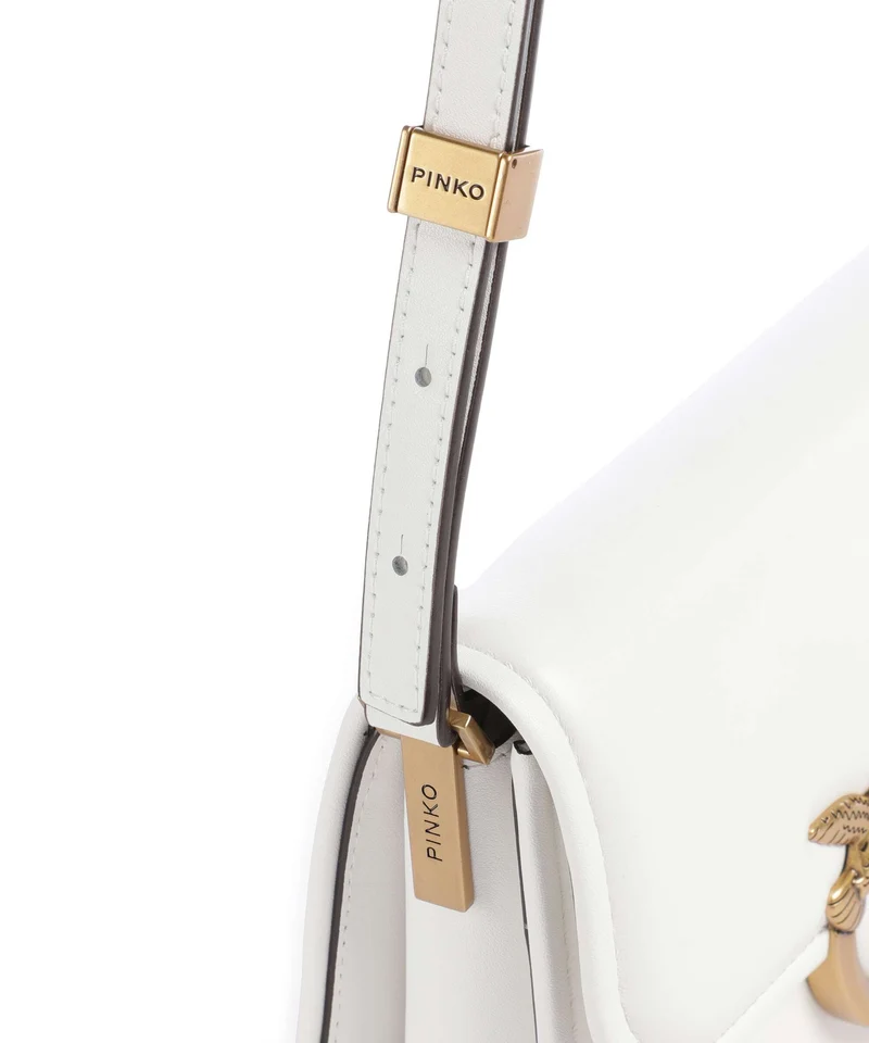 Pinko Love One Mini Bandolera bianco nembo/antique gold