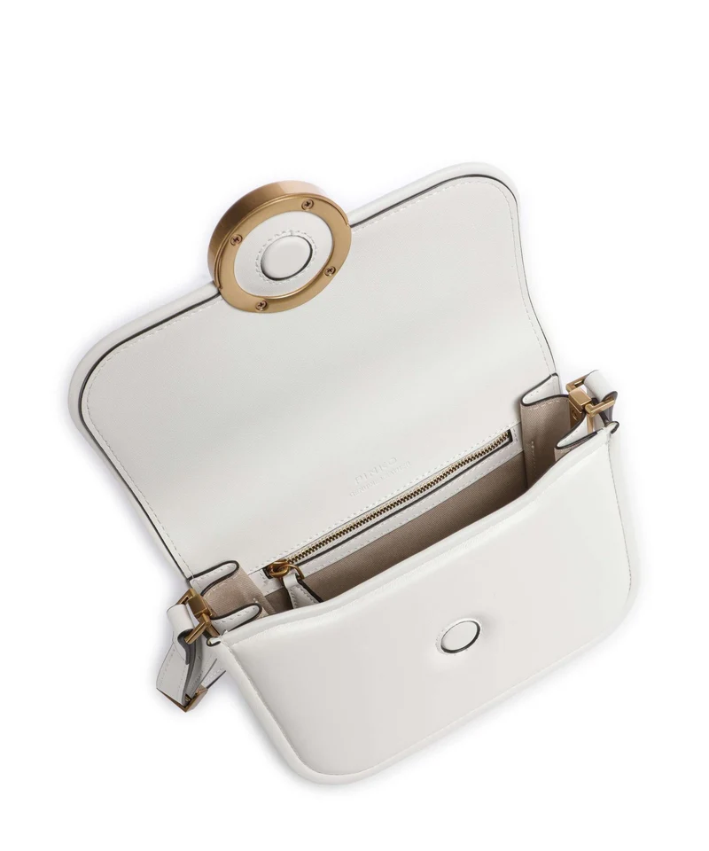 Pinko Love One Mini Bandolera bianco nembo/antique gold