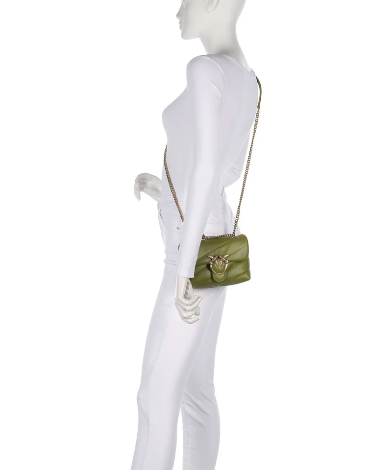 Pinko Love Puff Baby Bolso de hombro verde erba/antique gold