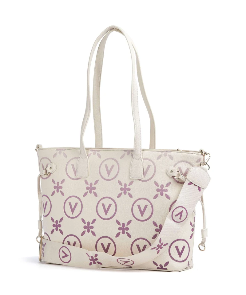 Valentino Bags Samba Re Print Bolsa shopping ecru/rosa