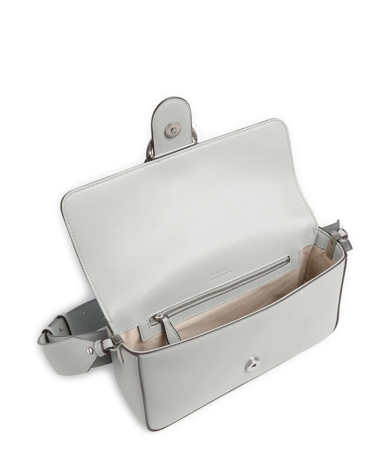 Pinko Love One Classic Slouchy Bolso de hombro grigio perla/old silver