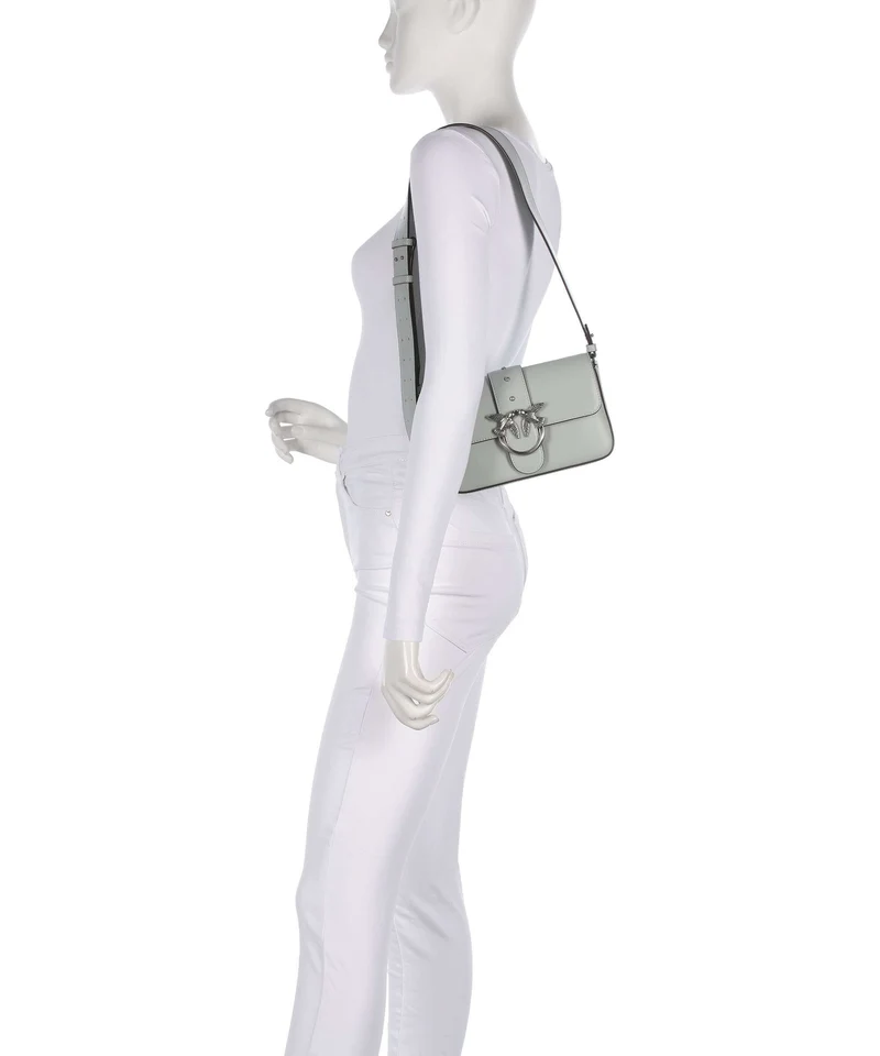 Pinko Love One Mini Slouchy Bolso de hombro grigio perla/old silver